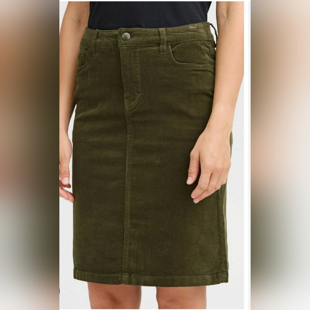 Olive Green Corduroy Skirt